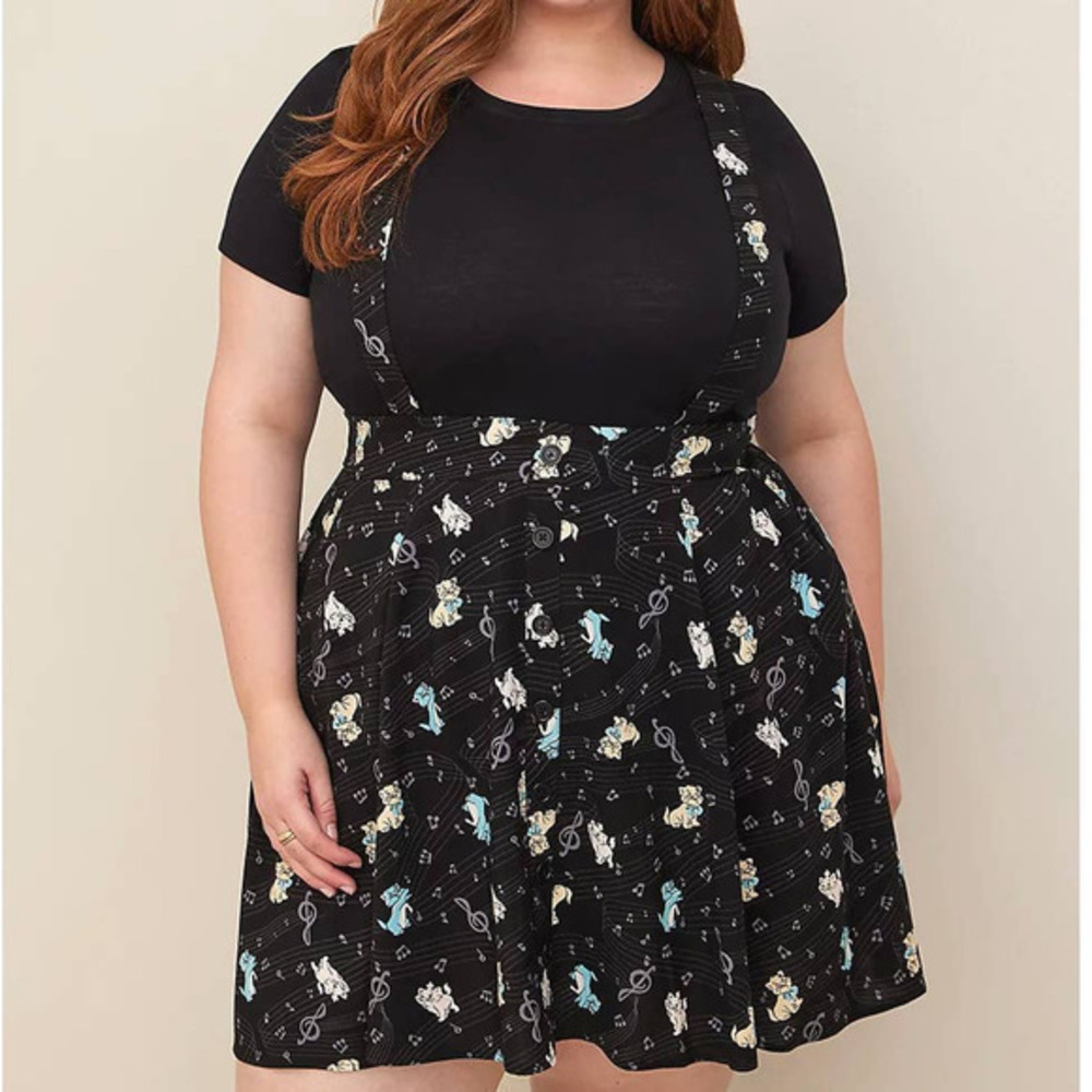 Torrid‎ Disney Aristocats Mini Challis Music Notes Skirtall Skirt w/Pockets 6X